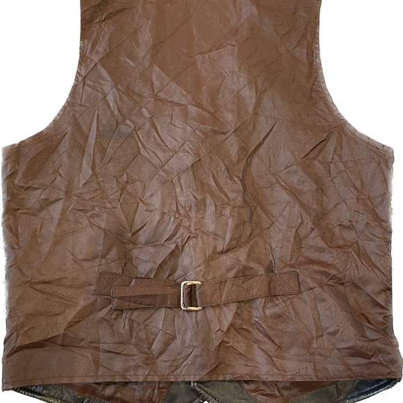 Wilsons Leather Black Vest Mens Small Motorcycle Moto Biker 4 Button - Picture 4 of 8